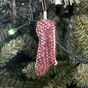 Ballet Pointe Shoe Ornament Antique Pink Swarovski